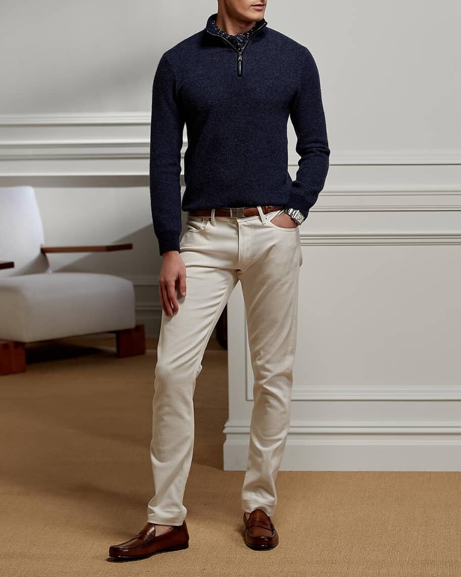 Мужской кашемировый свитер с молнией 1/4 и пряжей «птичий глаз» Ralph Lauren Purple Label, Черный
Мужской кашемировый свитер с молнией 1/4 и пряжей «птичий глаз» Ralph Lauren Purple Label, Черный