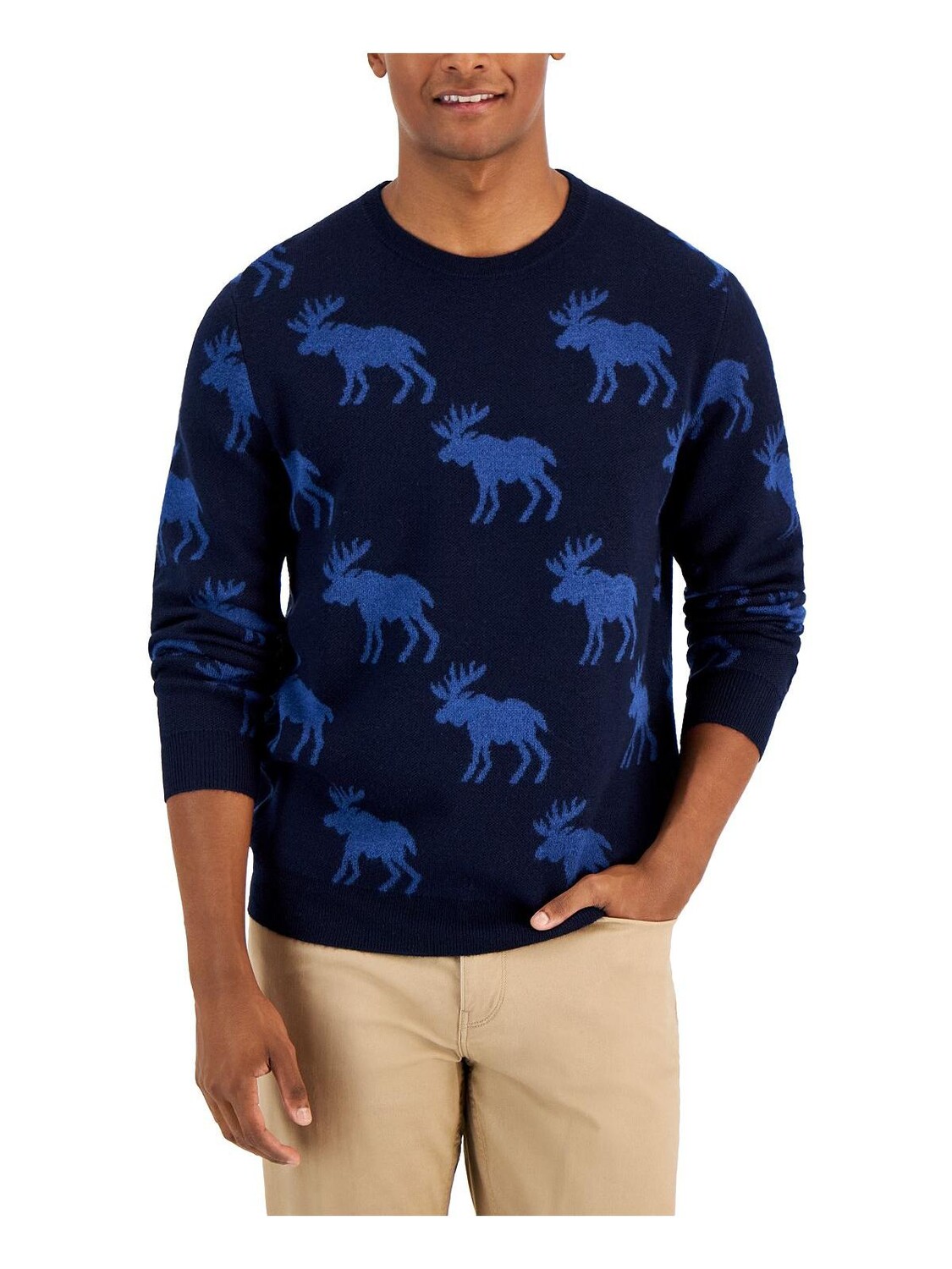 Мужской пуловер с круглым вырезом Moose из смесовой шерсти Club Room, цвет Navy Blue
Мужской пуловер с круглым вырезом Moose из смесовой шерсти Club Room, цвет Navy Blue
