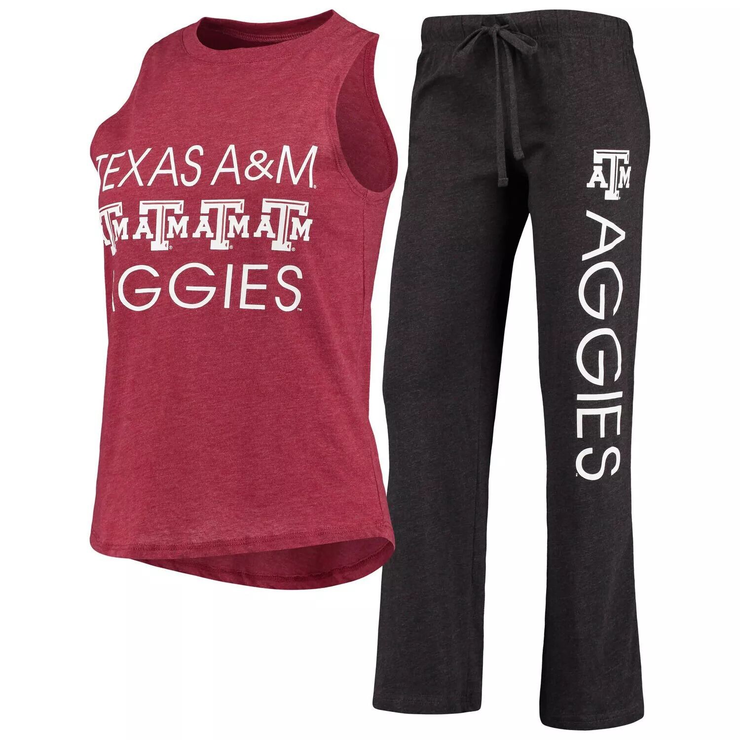 Женский комплект для сна с майкой и брюками Concepts Sport Maroon/Black Texas A&M Aggies Team
Женский комплект для сна с майкой и брюками Concepts Sport Maroon/Black Texas A&M Aggies Team