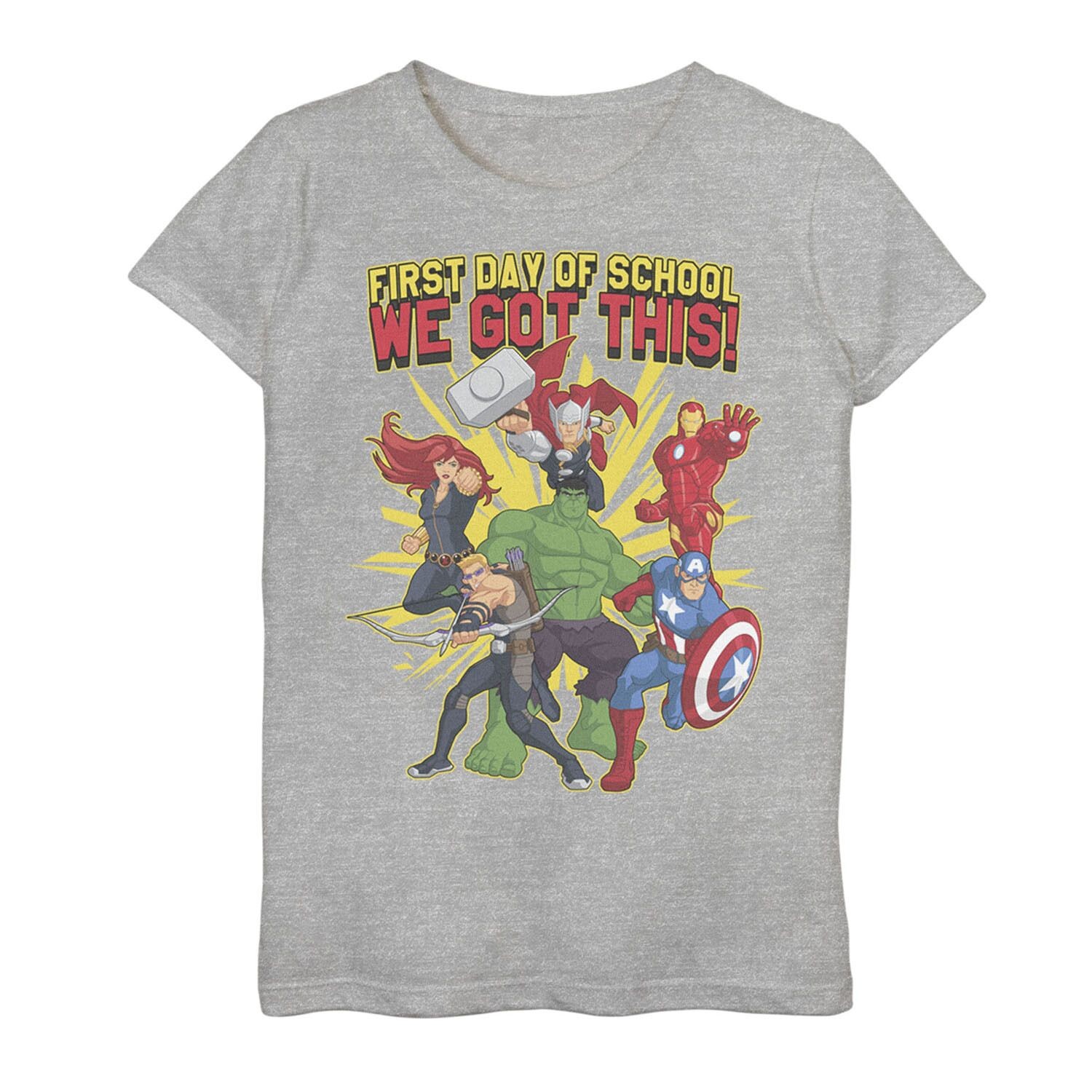 Футболка с текстом «Первый день в школе» для девочек 7–16 лет «Marvel Avengers» Licensed Character
Футболка с текстом «Первый день в школе» для девочек 7–16 лет «Marvel Avengers» Licensed Character