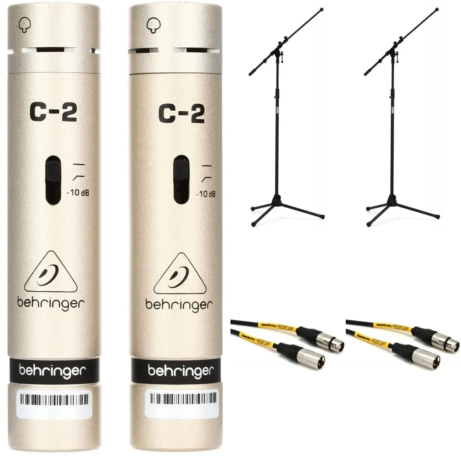 Комплект студийных конденсаторных микрофонов Behringer C-2 со стойками и кабелями (пара)
Комплект студийных конденсаторных микрофонов Behringer C-2 со стойками и кабелями (пара)