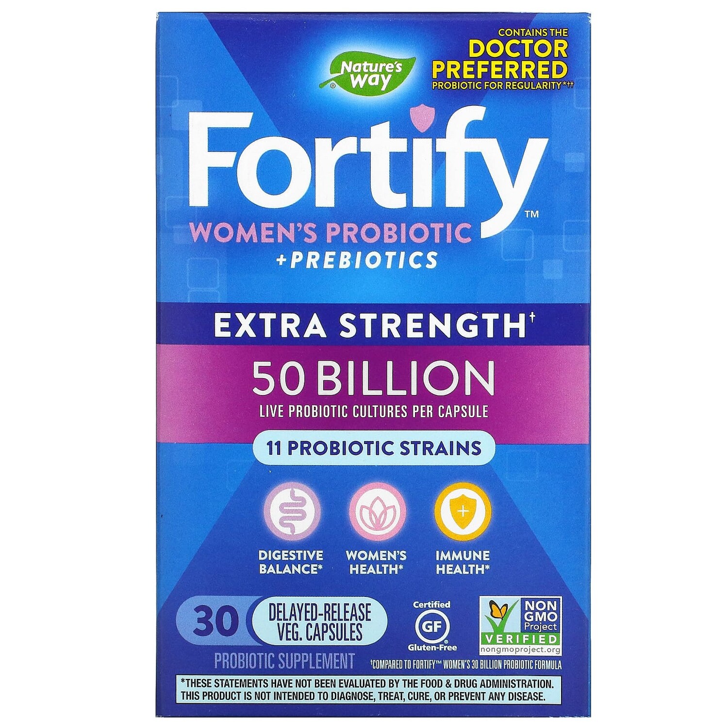 Fortify комплекс пробиотиков и пребиотиков для женщин, повышенной силы действия, 50 миллиардов, 30 растительных капсул с отсроченным высвобождением, Nature's Way
Fortify комплекс пробиотиков и пребиотиков для женщин, повышенной силы действия, 50 миллиардов, 30 растительных капсул с отсроченным высвобождением, Nature's Way
