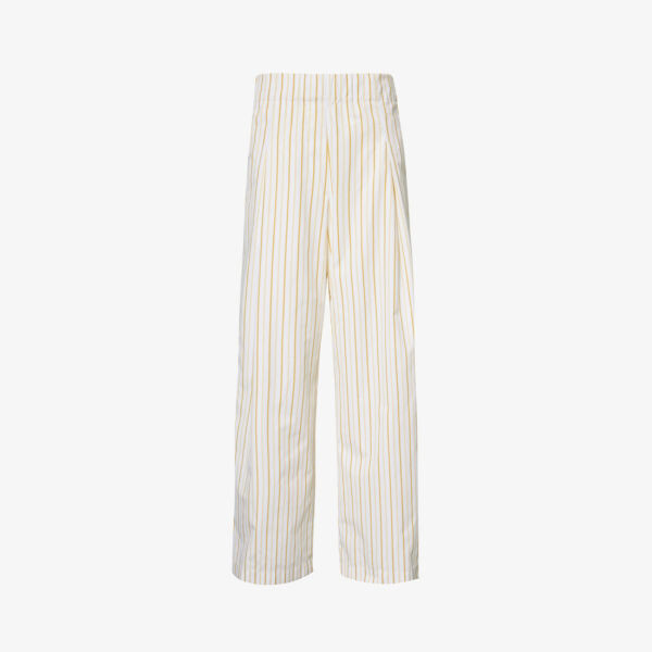 Брюки из хлопкового поплина с завышенной талией и поясом на кулиске Dries Van Noten, желтый
Брюки из хлопкового поплина с завышенной талией и поясом на кулиске Dries Van Noten, желтый