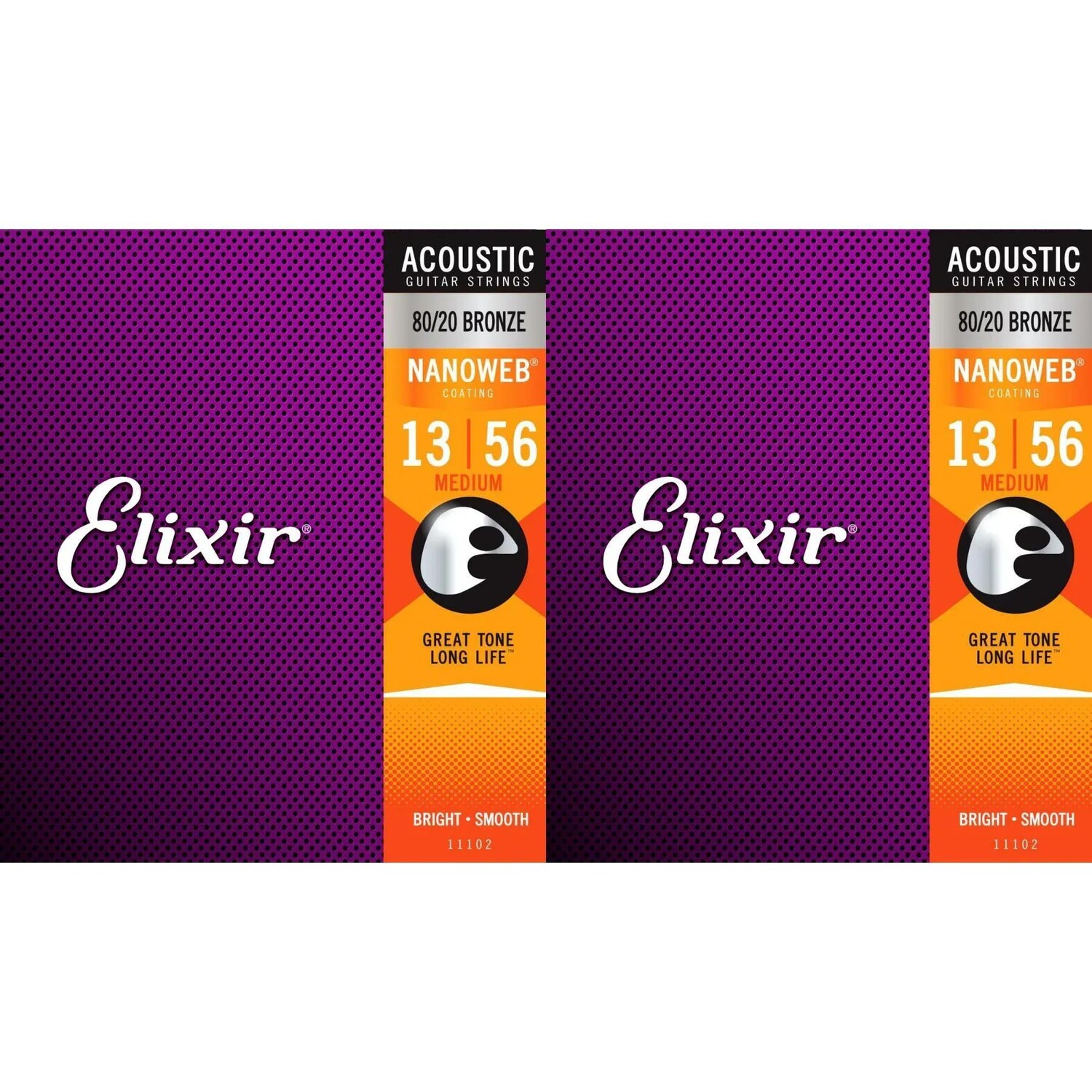 Elixir Strings 11102 Nanoweb 80/20 Струны для акустической гитары — .013-.056, средние (2 шт.)
Elixir Strings 11102 Nanoweb 80/20 Струны для акустической гитары — .013-.056, средние (2 шт.)