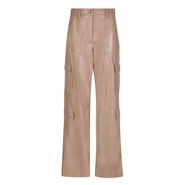 Брюки beige faux leather cargo trousers Msgm, коричневый 
Брюки beige faux leather cargo trousers Msgm, коричневый
