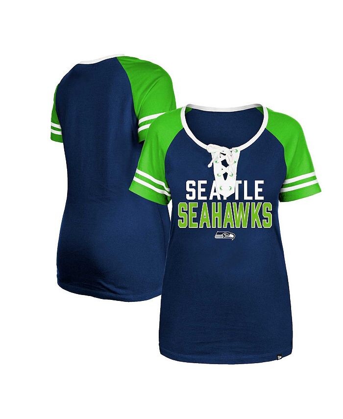 Женская темно-синяя футболка на шнуровке с регланами Seattle Seahawks New Era, синий
Женская темно-синяя футболка на шнуровке с регланами Seattle Seahawks New Era, синий