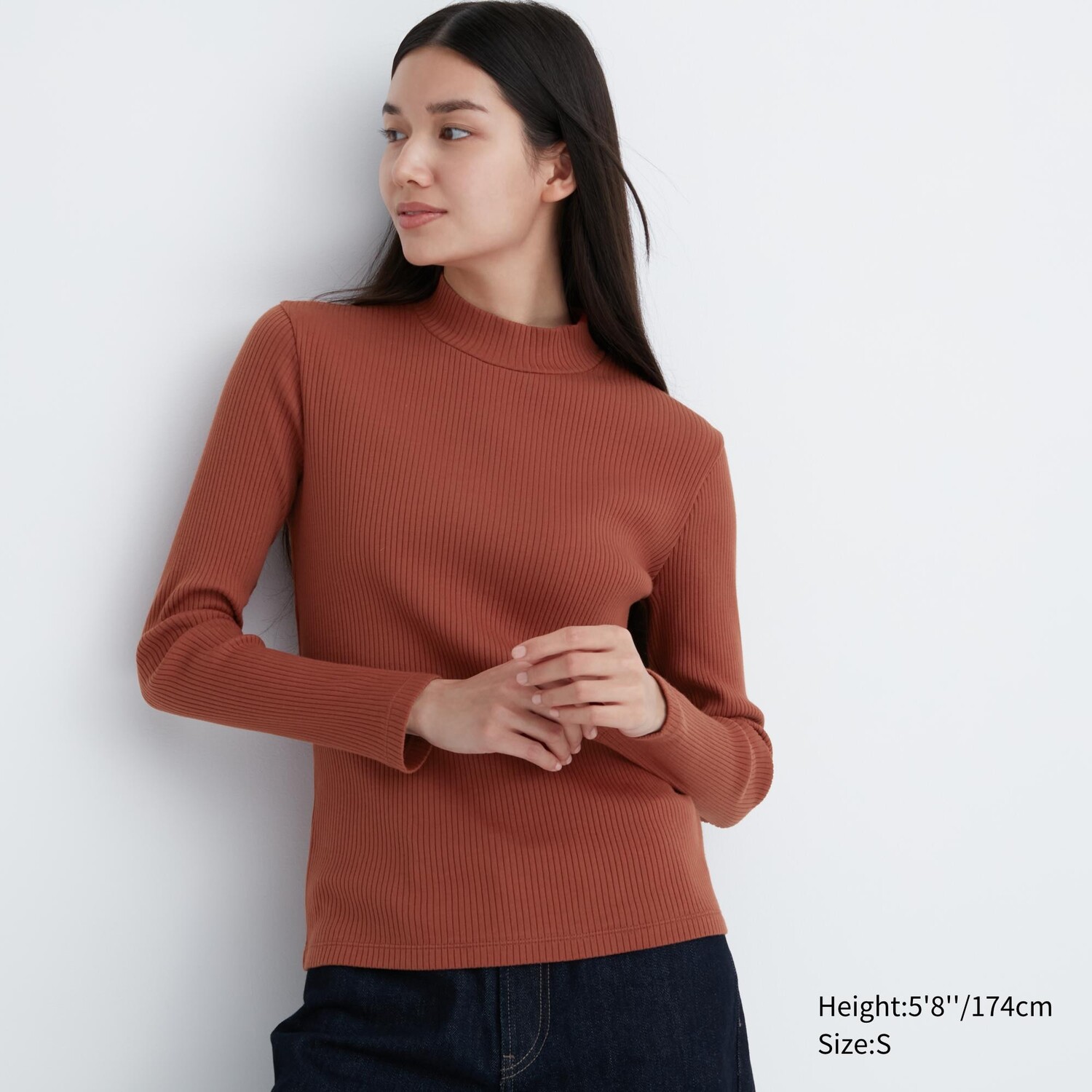 Футболка с длинными рукавами и высоким воротом в ребруску UNIQLO, темно-оранжевый
Футболка с длинными рукавами и высоким воротом в ребруску UNIQLO, темно-оранжевый