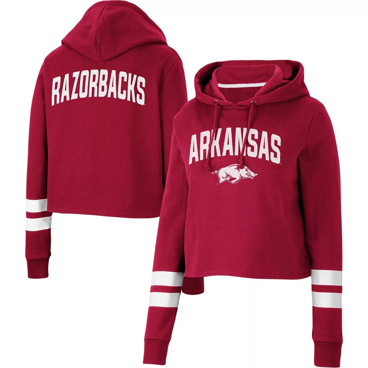 Женский укороченный пуловер с капюшоном в полоску Colosseum Cardinal Arkansas Razorbacks Colosseum
Женский укороченный пуловер с капюшоном в полоску Colosseum Cardinal Arkansas Razorbacks Colosseum