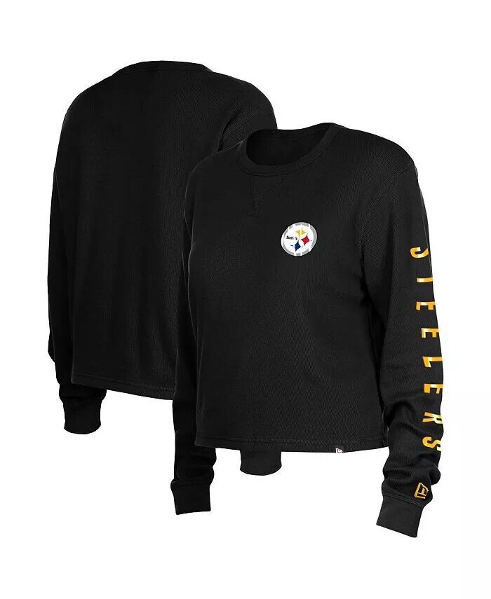 Черная женская термоукороченная футболка с длинным рукавом Pittsburgh Steelers New Era, черный
Черная женская термоукороченная футболка с длинным рукавом Pittsburgh Steelers New Era, черный