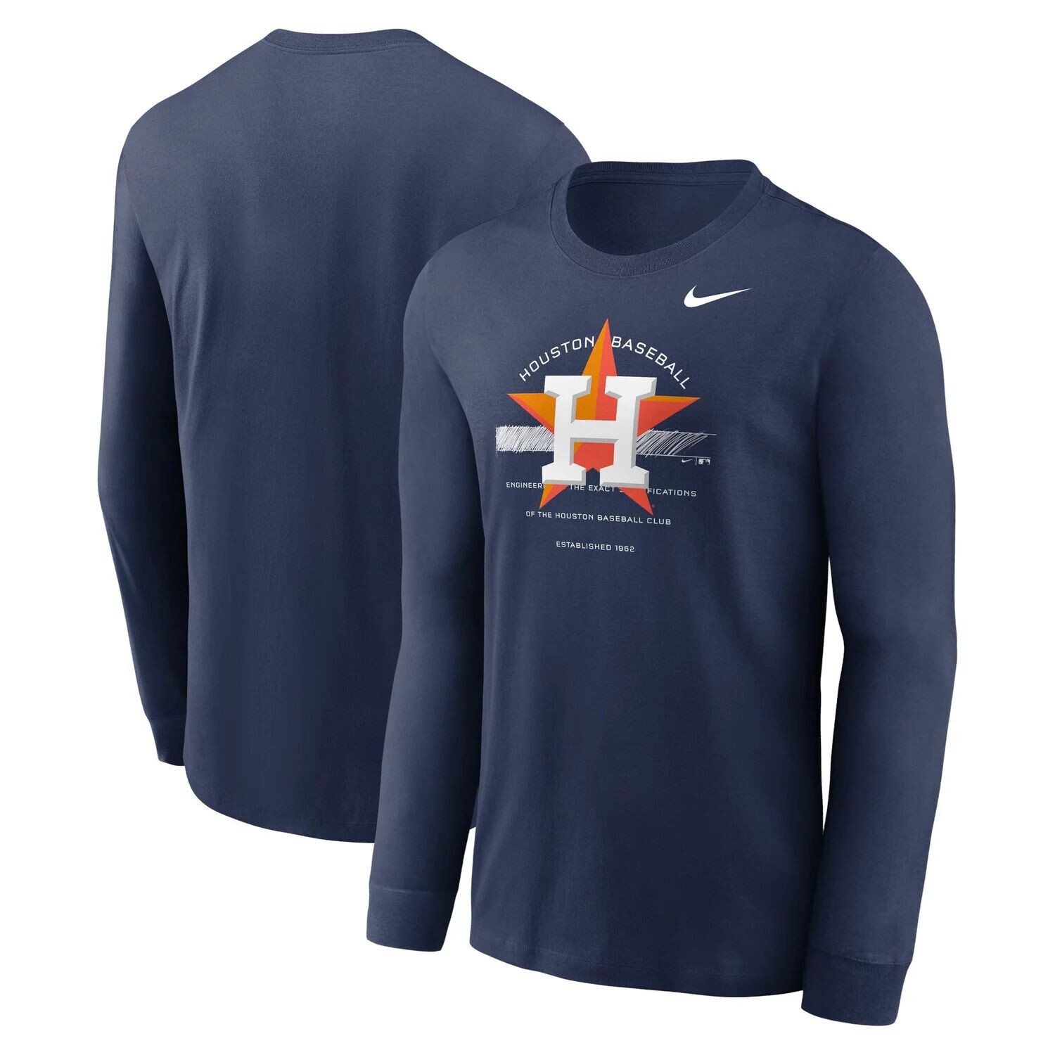 Мужская темно-синяя футболка с длинным рукавом Houston Astros Over Arch Performance Nike
Мужская темно-синяя футболка с длинным рукавом Houston Astros Over Arch Performance Nike