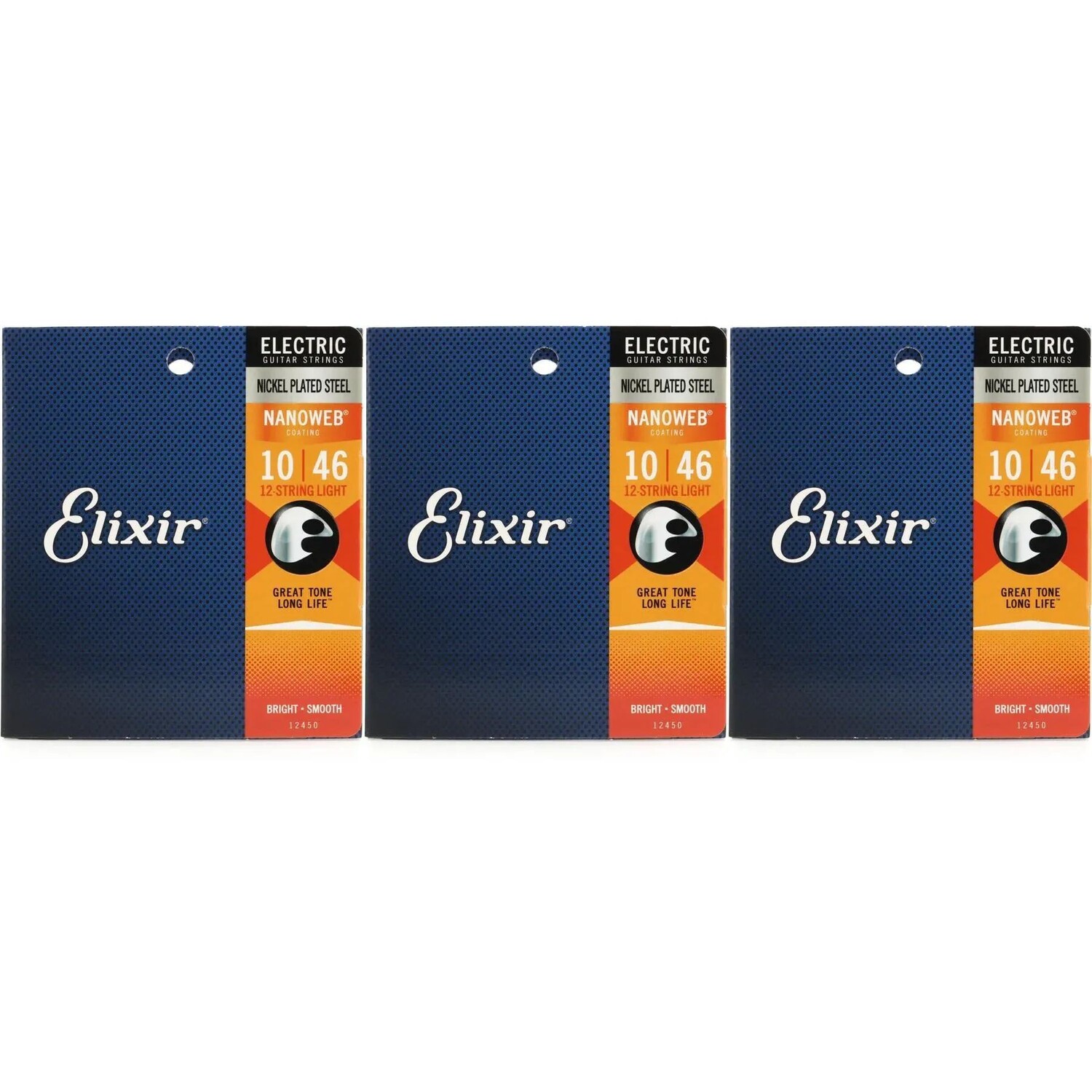 Elixir Strings 12450 Струны для электрогитары Nanoweb — .010-.046 Легкие, 12 струн (3 шт.)
Elixir Strings 12450 Струны для электрогитары Nanoweb — .010-.046 Легкие, 12 струн (3 шт.)