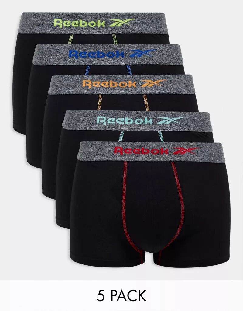 Набор из 5 спортивных плавок Reebok Buchan с контрастной строчкой черного цвета
Набор из 5 спортивных плавок Reebok Buchan с контрастной строчкой черного цвета