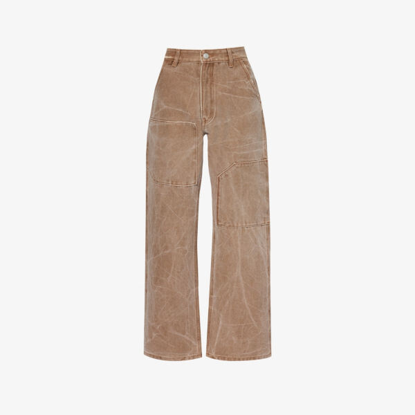 Хлопковые брюки широкого кроя с фирменной нашивкой Palma Acne Studios, коричневый
Хлопковые брюки широкого кроя с фирменной нашивкой Palma Acne Studios, коричневый