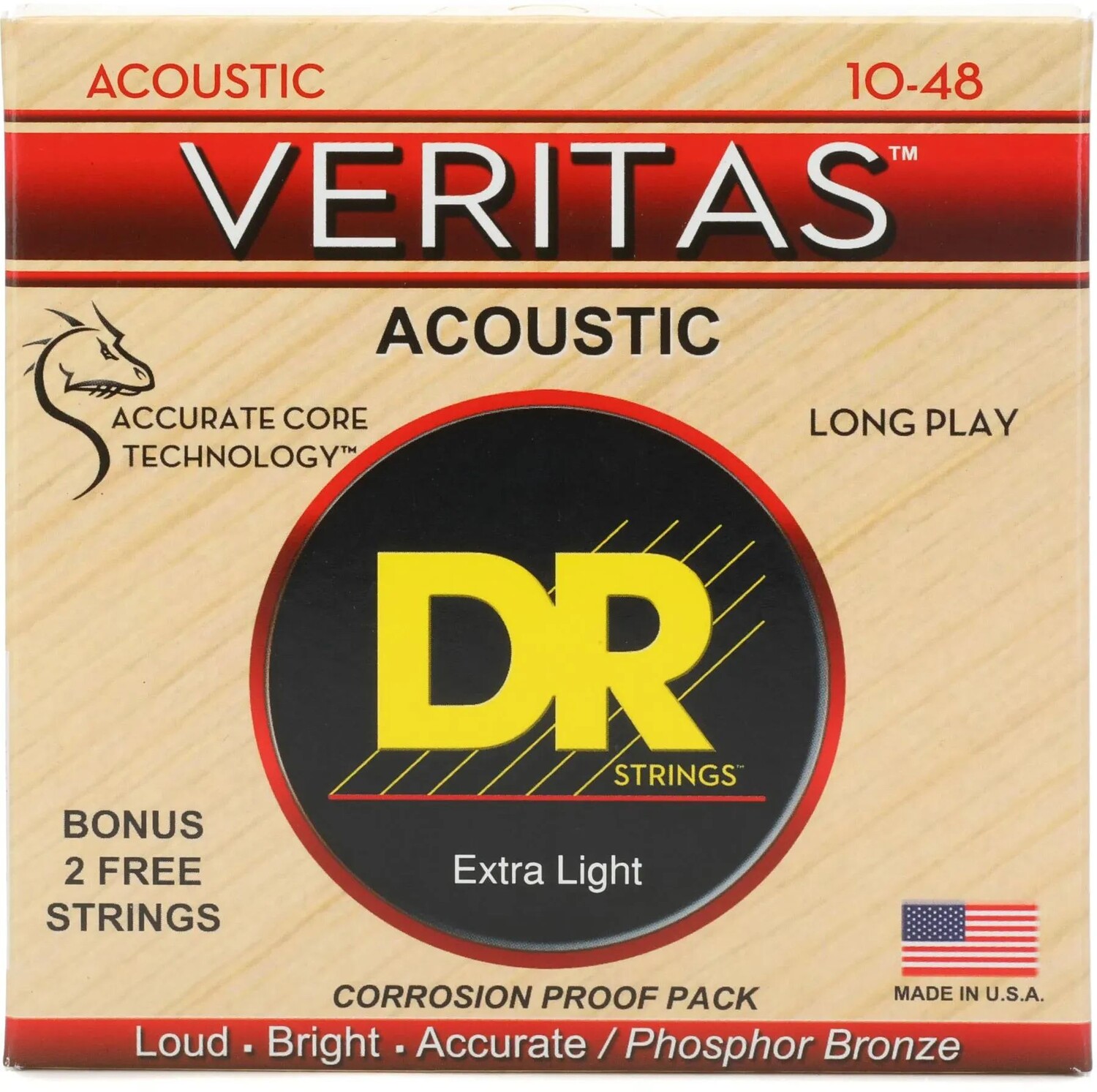 Струны для акустической гитары DR Strings VTA-10 Veritas Phosphor Bronze — .010-.048 Extra Light
Струны для акустической гитары DR Strings VTA-10 Veritas Phosphor Bronze — .010-.048 Extra Light