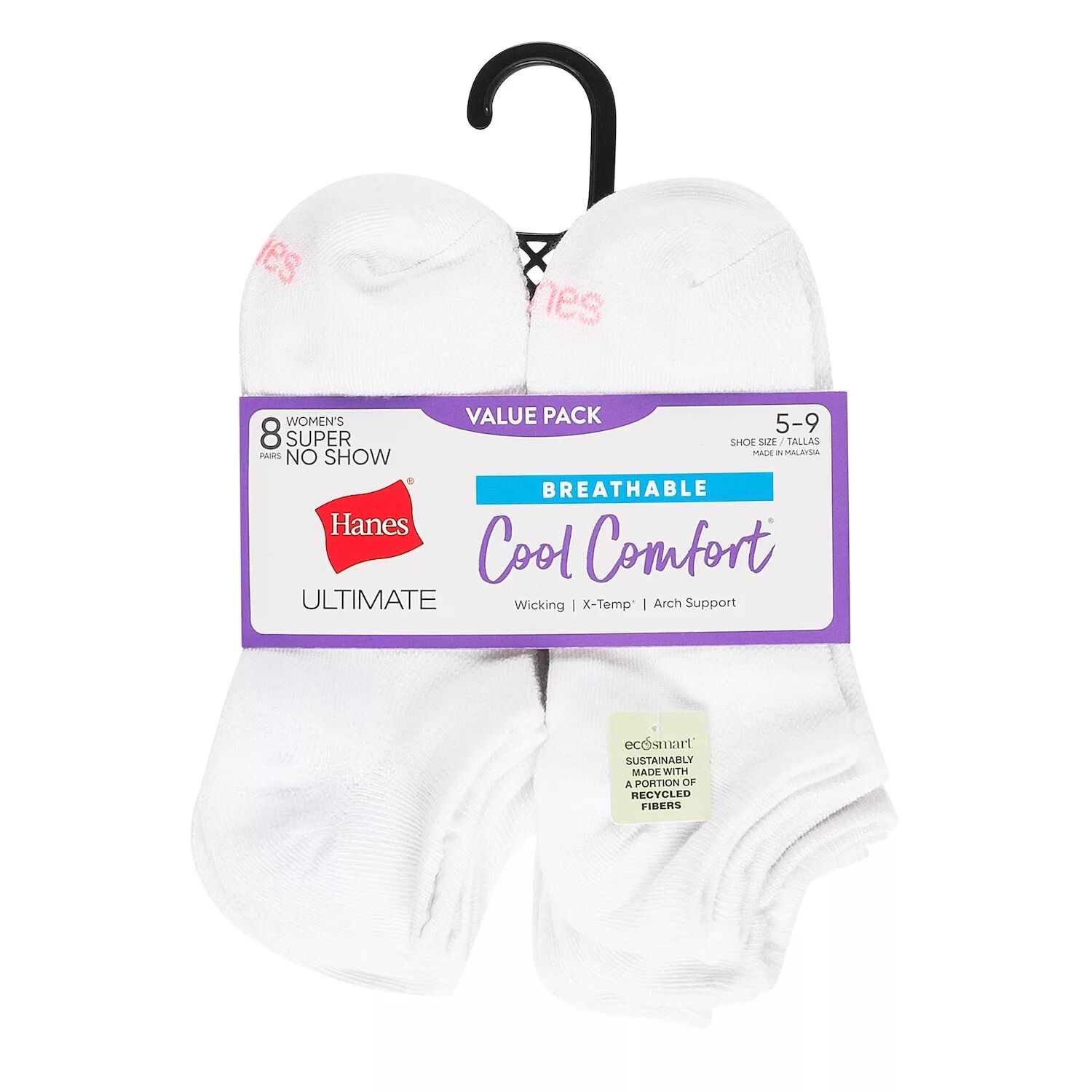 Женские носки Hanes Ultimate Cool Comfort, 8 пар дышащих супернизких носков-неявок HWUBS8 Hanes, белый
Женские носки Hanes Ultimate Cool Comfort, 8 пар дышащих супернизких носков-неявок HWUBS8 Hanes, белый