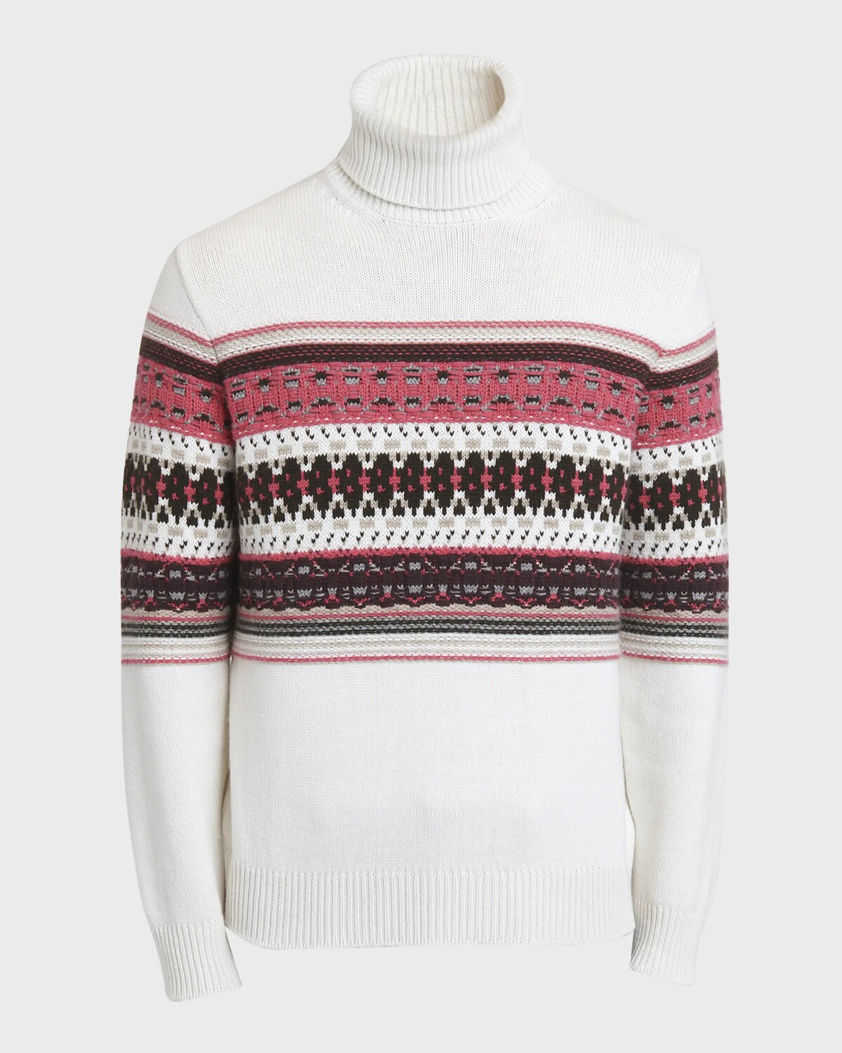 Мужской кашемировый жаккардовый свитер с высоким воротником Fair Isle Zegna, цвет Nat Fan
Мужской кашемировый жаккардовый свитер с высоким воротником Fair Isle Zegna, цвет Nat Fan