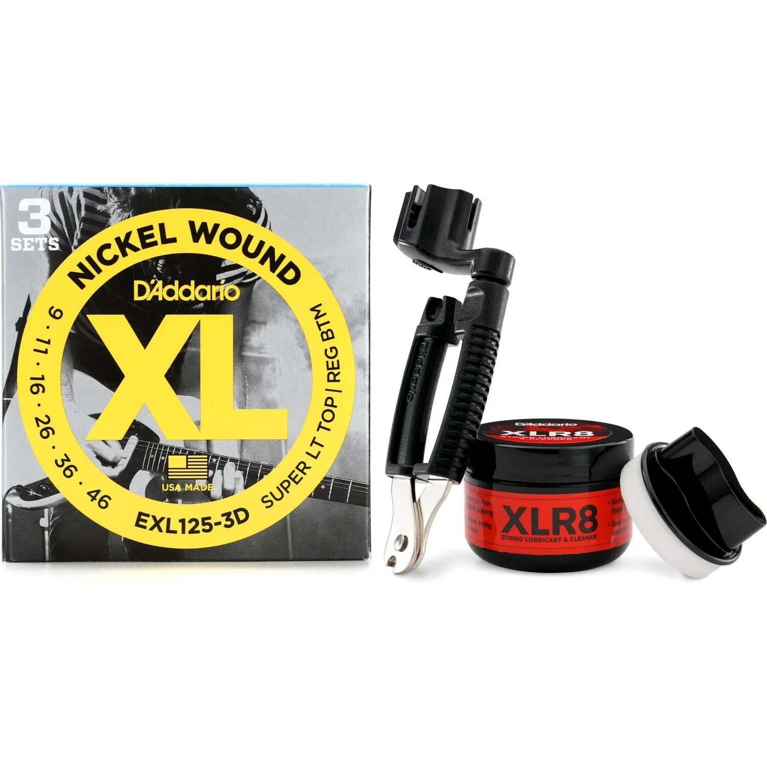 Струны для электрогитары D'Addario EXL125-3D XL с никелированной обмоткой — .009-.046, сверхлегкий верх/обычный низ (3 шт.), набор для ухода
Струны для электрогитары D'Addario EXL125-3D XL с никелированной обмоткой — .009-.046, сверхлегкий верх/обычный низ (3 шт.), набор для ухода