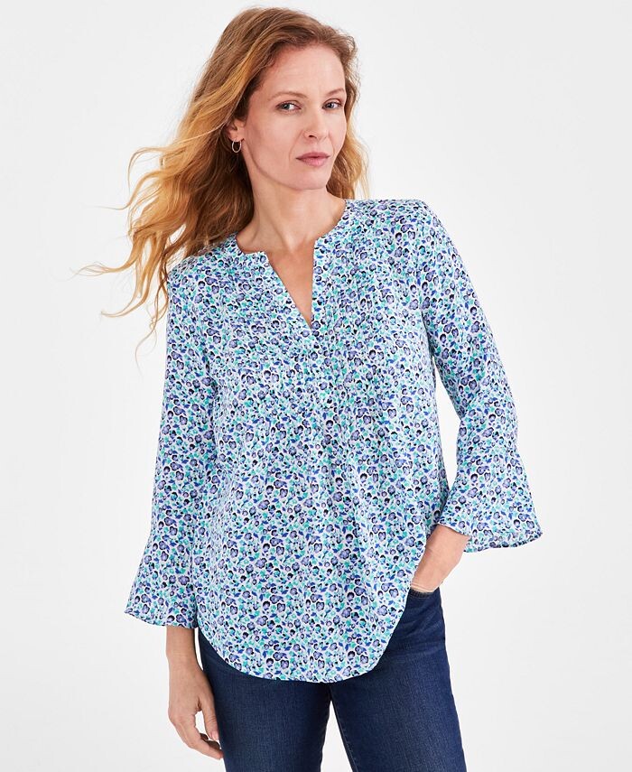 Женский топ с защипами и рюшами на рукавах с принтом Style & Co, цвет Blue Floral
Женский топ с защипами и рюшами на рукавах с принтом Style & Co, цвет Blue Floral