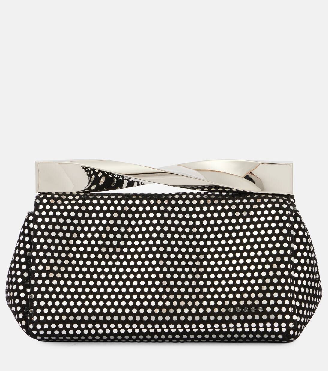 Замшевый клатч Twist Mini с заклепками Aquazzura, цвет black/silver/palladium
Замшевый клатч Twist Mini с заклепками Aquazzura, цвет black/silver/palladium