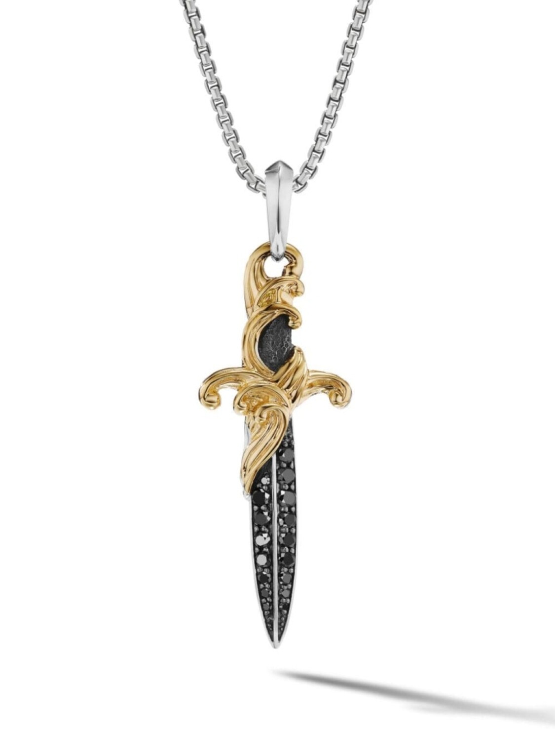 Подвеска Waves Dagger из желтого золота с бриллиантами David Yurman, серебряный
Подвеска Waves Dagger из желтого золота с бриллиантами David Yurman, серебряный