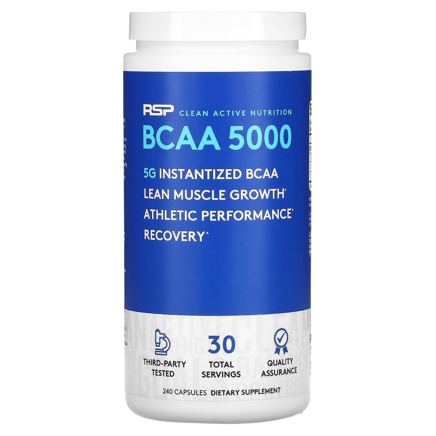 BCAA 5000, водорастворимые аминокислоты с разветвленной цепью, 240 капсул, RSP Nutrition
BCAA 5000, водорастворимые аминокислоты с разветвленной цепью, 240 капсул, RSP Nutrition