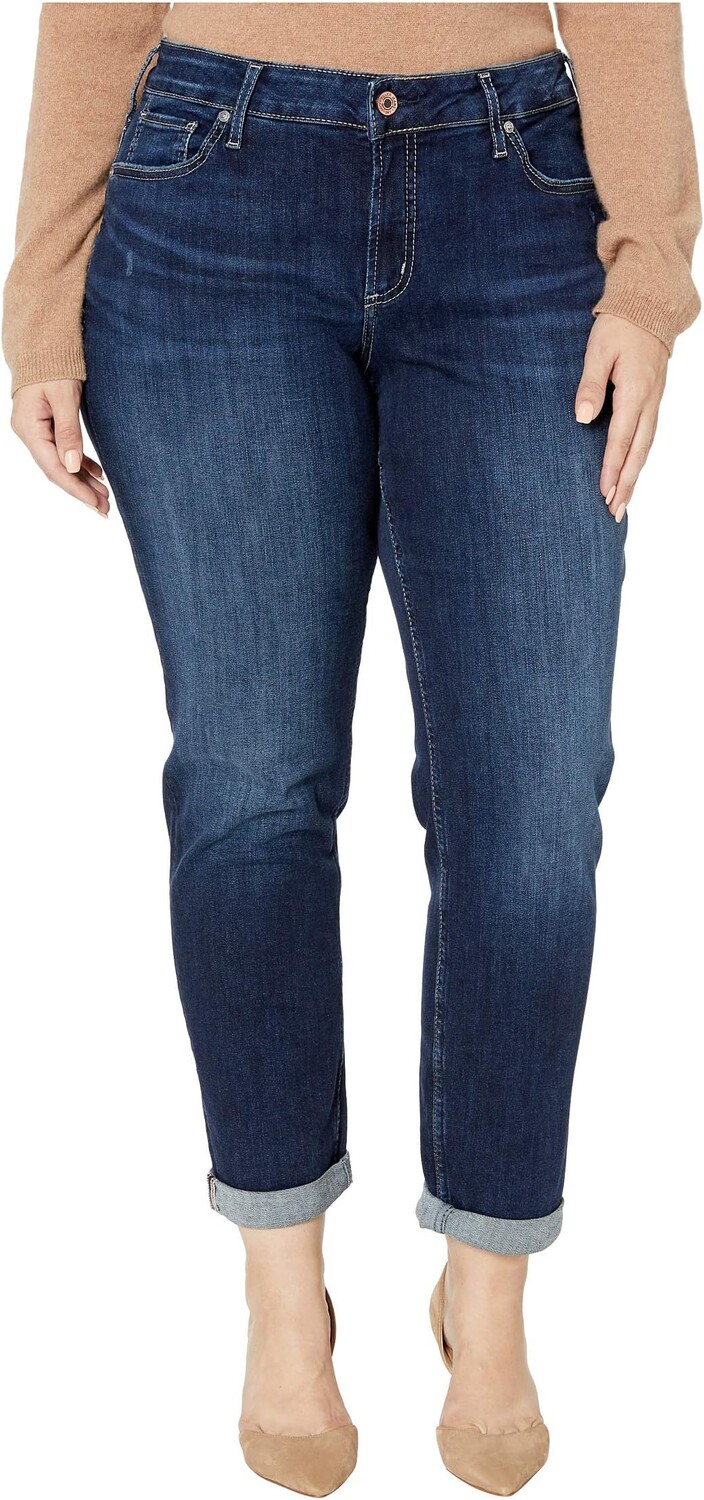 Джинсы Plus Size Boyfriend Mid-Rise Slim Leg Jeans in Indigo Silver Jeans Co., цвет Indigo
Джинсы Plus Size Boyfriend Mid-Rise Slim Leg Jeans in Indigo Silver Jeans Co., цвет Indigo