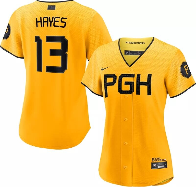 Женская футболка Nike Pittsburgh Pirates 2023 City Connect Ke'Bryan Hayes #13 Cool Base Джерси
Женская футболка Nike Pittsburgh Pirates 2023 City Connect Ke'Bryan Hayes #13 Cool Base Джерси