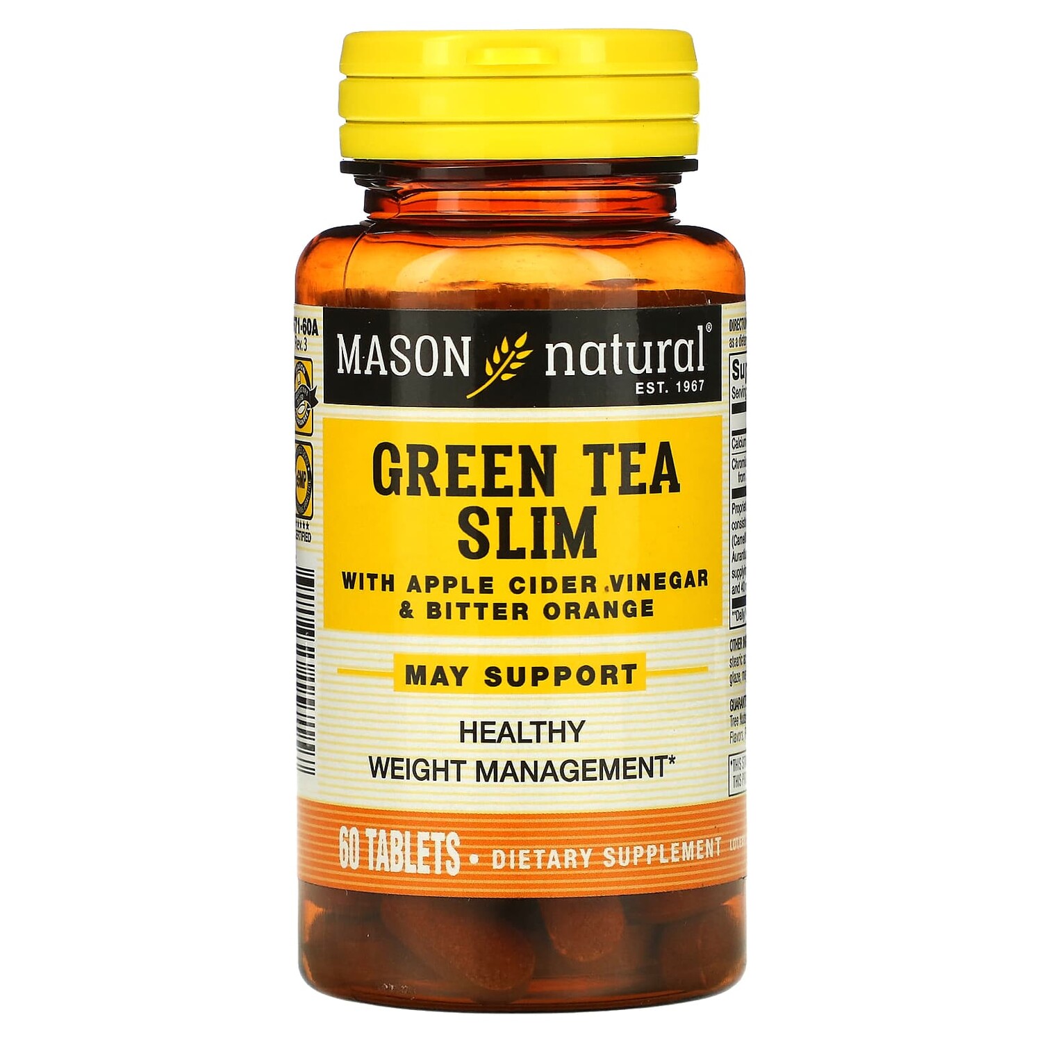 Green Tea Slim с яблочным уксусом и горьким апельсином, 60 таблеток, Mason Natural
Green Tea Slim с яблочным уксусом и горьким апельсином, 60 таблеток, Mason Natural