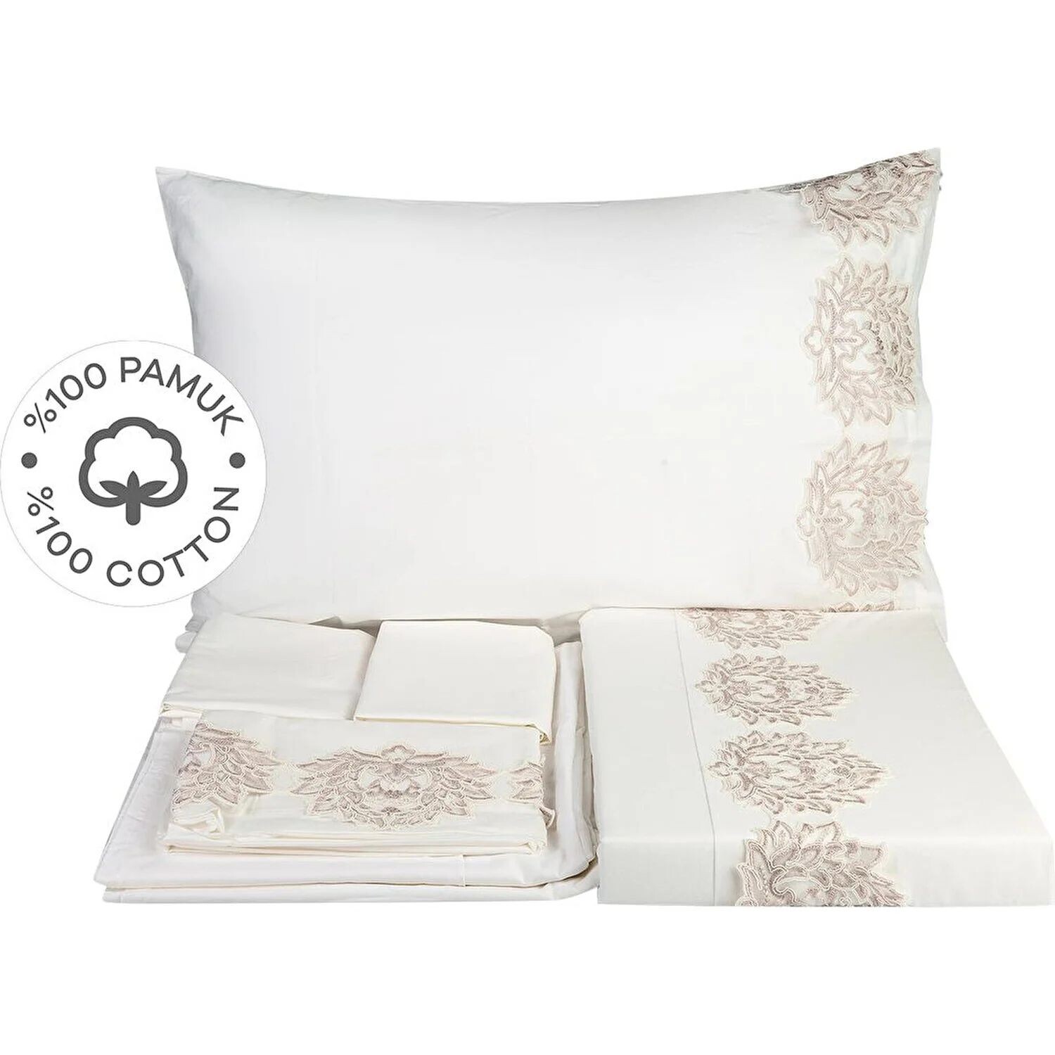 Karaca Home Daniella Powder Французский кружевной Комплект постельного белья из 100% хлопка
Karaca Home Daniella Powder Французский кружевной Комплект постельного белья из 100% хлопка