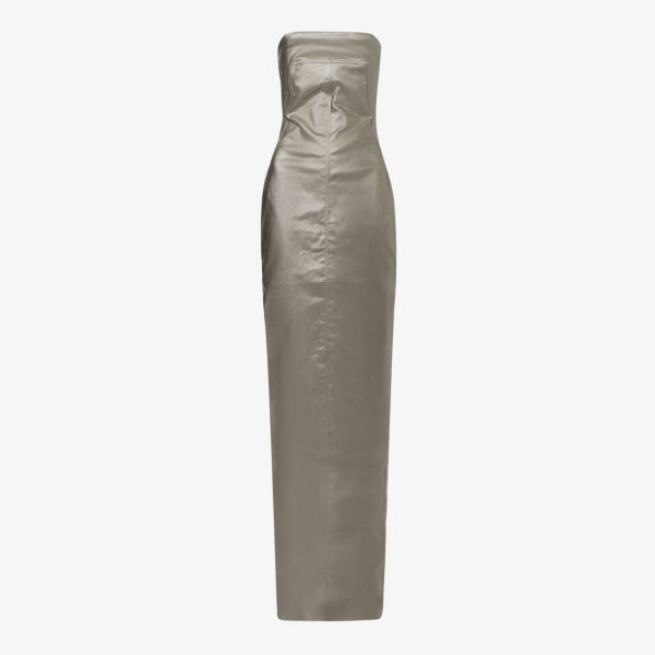 Платье макси из хлопка с покрытием и прямым вырезом металлик Rick Owens, цвет gun metal
Платье макси из хлопка с покрытием и прямым вырезом металлик Rick Owens, цвет gun metal