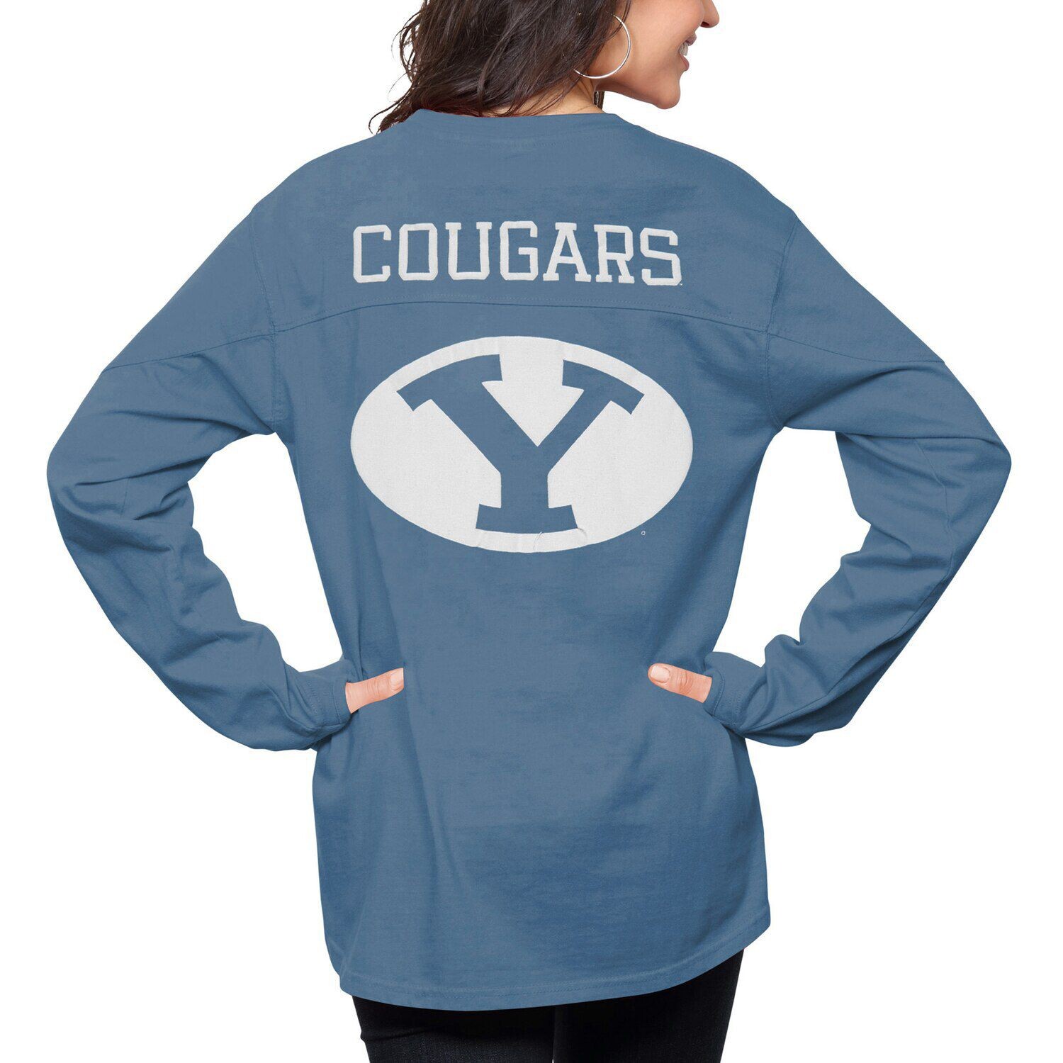 Женская темно-синяя футболка Pressbox с длинными рукавами BYU Cougars The Big Shirt, Синий
Женская темно-синяя футболка Pressbox с длинными рукавами BYU Cougars The Big Shirt, Синий