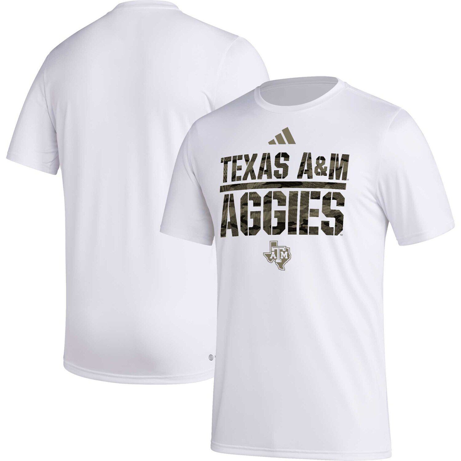 Мужская белая футболка Texas A&M Aggies Military Appreciation Pregame AEROREADY adidas, Белый
Мужская белая футболка Texas A&M Aggies Military Appreciation Pregame AEROREADY adidas, Белый