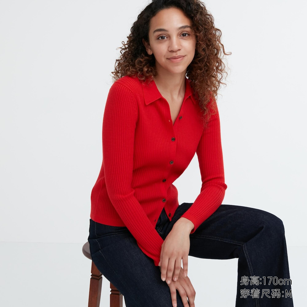 Свитер Uniqlo камвольный в рубчик с воротником-поло из мериносовой шерсти, красный
Свитер Uniqlo камвольный в рубчик с воротником-поло из мериносовой шерсти, красный