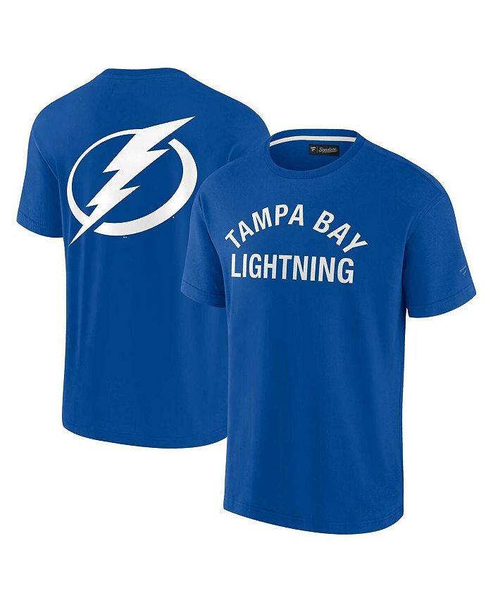 Мужская и женская синяя супермягкая футболка Tampa Bay Lightning с короткими рукавами Fanatics Signature, синий
Мужская и женская синяя супермягкая футболка Tampa Bay Lightning с короткими рукавами Fanatics Signature, синий