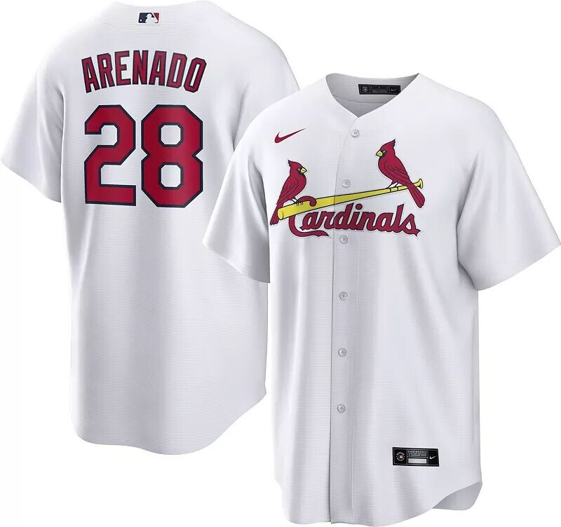 Мужская мужская футболка Nike St. Louis Cardinals Nolan Arenado #28 Replica Cool Base белого цвета
Мужская мужская футболка Nike St. Louis Cardinals Nolan Arenado #28 Replica Cool Base белого цвета