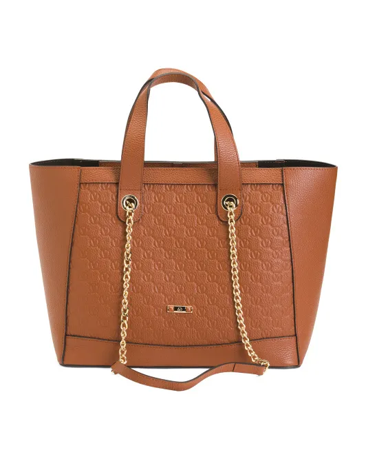 Кожаная сумка-тоут Sophie с медальоном Made In Italy Valentino By Mario Valentino, цвет Umber
Кожаная сумка-тоут Sophie с медальоном Made In Italy Valentino By Mario Valentino, цвет Umber