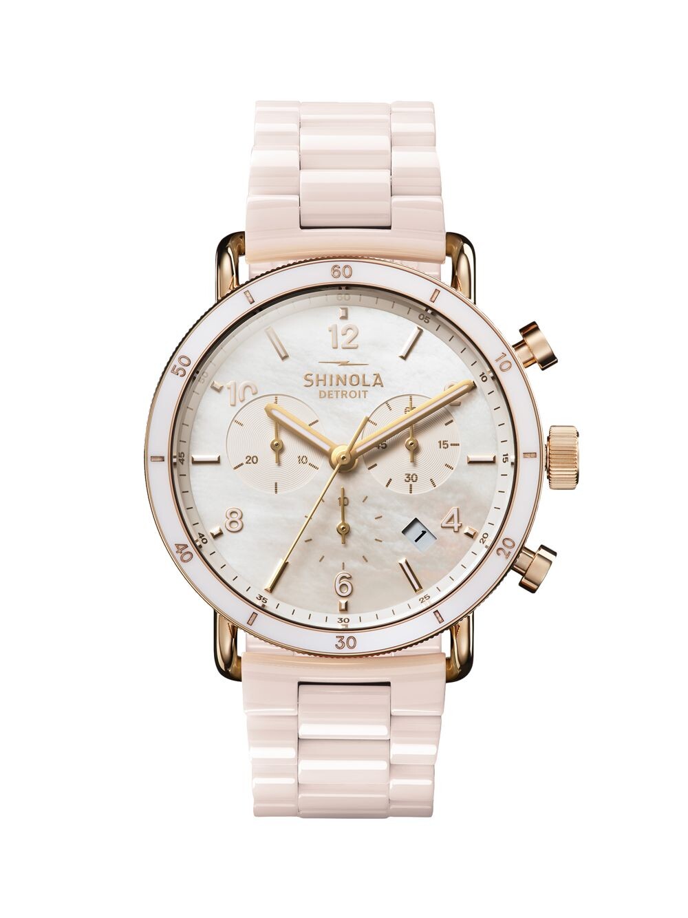 Спортивные часы Canfield из нержавеющей стали и керамики с хронографом/40 мм Shinola, розовый
Спортивные часы Canfield из нержавеющей стали и керамики с хронографом/40 мм Shinola, розовый