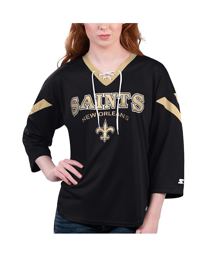 Женская черная футболка New Orleans Saints Rally со шнуровкой и рукавами 3/4 Starter, черный
Женская черная футболка New Orleans Saints Rally со шнуровкой и рукавами 3/4 Starter, черный