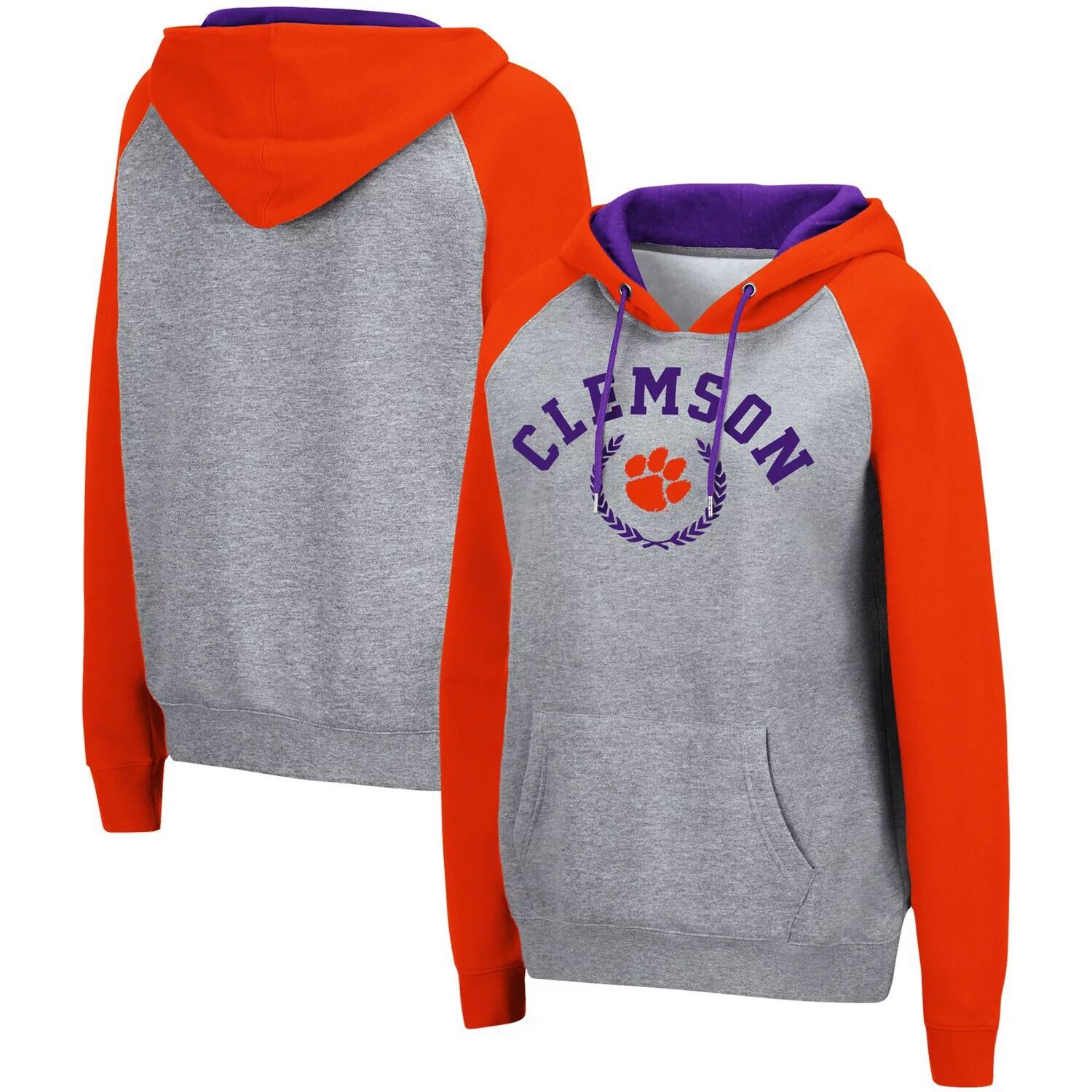 Женская серая толстовка с капюшоном Colosseum Heathered Clemson Tigers и контрастным пуловером реглан Colosseum, Серый
Женская серая толстовка с капюшоном Colosseum Heathered Clemson Tigers и контрастным пуловером реглан Colosseum, Серый