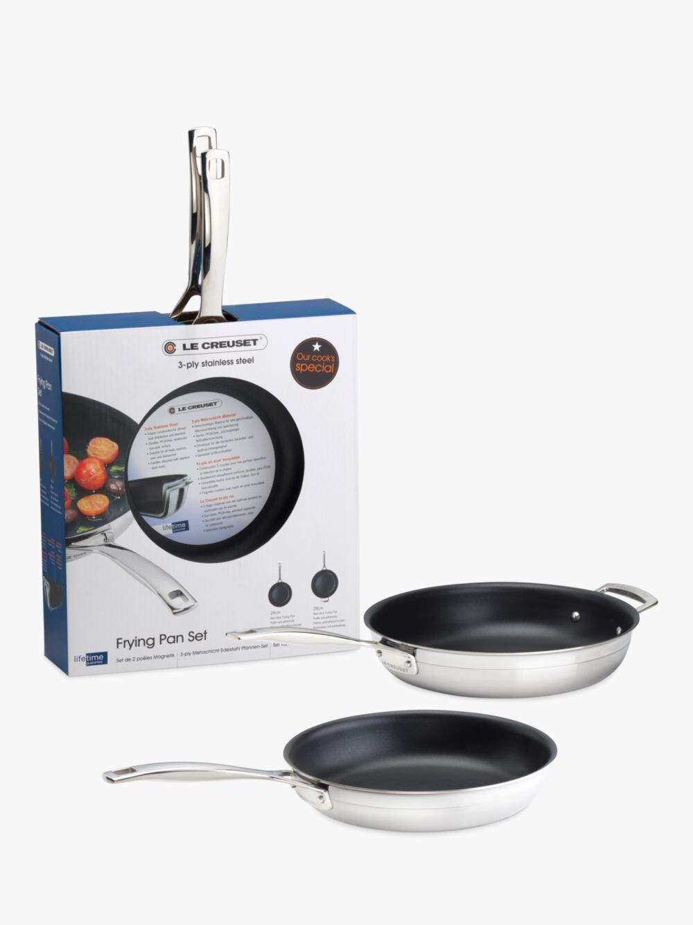Трехслойные сковороды Le Creuset с антипригарным покрытием из нержавеющей стали, набор из 2 шт.
Трехслойные сковороды Le Creuset с антипригарным покрытием из нержавеющей стали, набор из 2 шт.