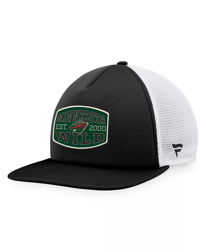 Мужская черно-белая кепка из пеноматериала Minnesota Wild с нашивкой спереди Trucker Snapback Fanatics, черный
Мужская черно-белая кепка из пеноматериала Minnesota Wild с нашивкой спереди Trucker Snapback Fanatics, черный