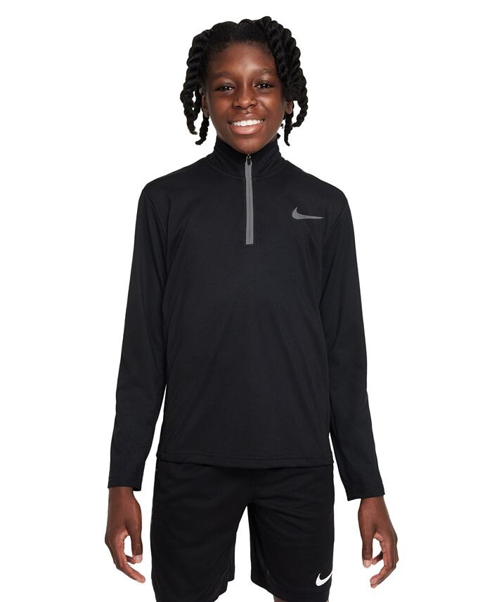 Футболка свободного кроя для тренировок Dri-FIT Poly+ с молнией 1/4 для мальчиков Nike, черный
Футболка свободного кроя для тренировок Dri-FIT Poly+ с молнией 1/4 для мальчиков Nike, черный