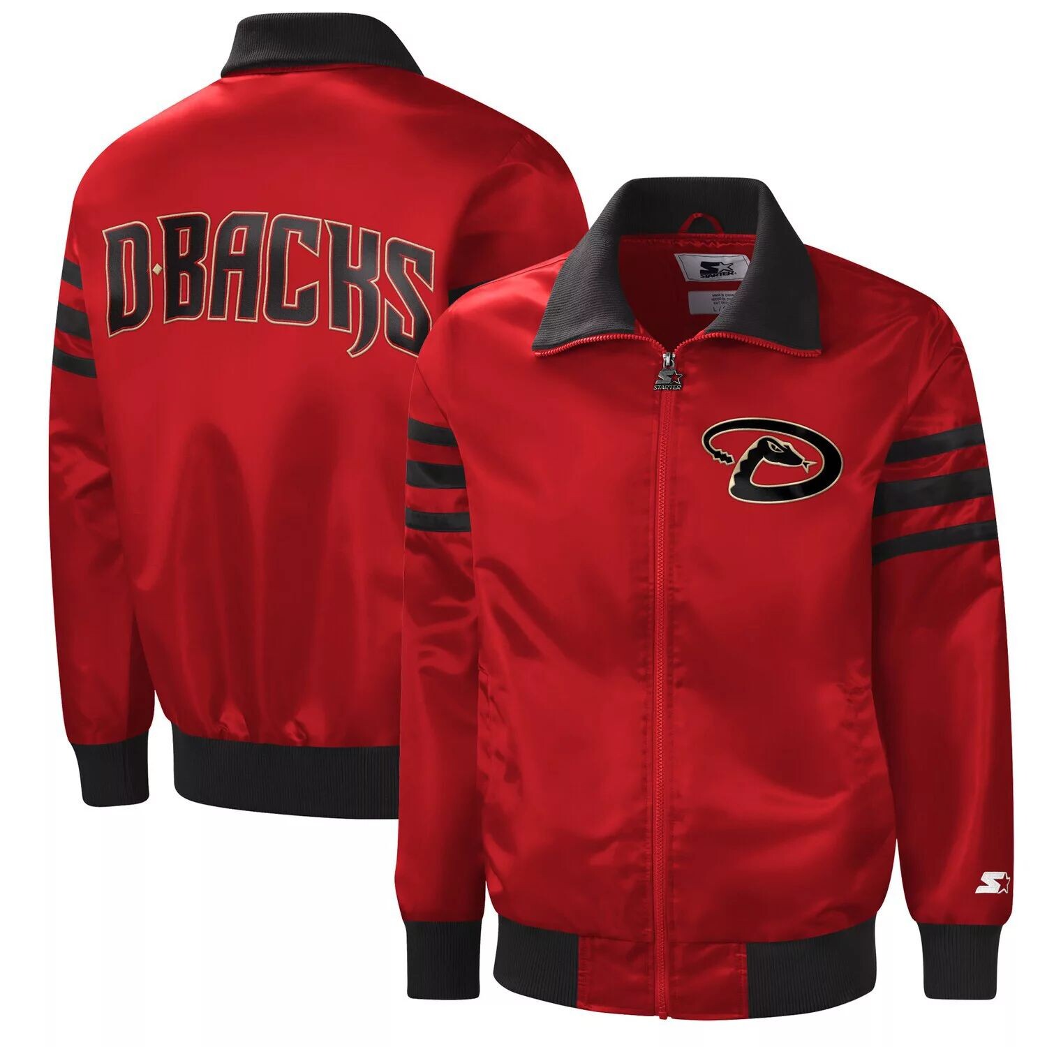 Мужская красная университетская куртка с молнией во всю длину Arizona Diamondbacks The Captain II Starter
Мужская красная университетская куртка с молнией во всю длину Arizona Diamondbacks The Captain II Starter