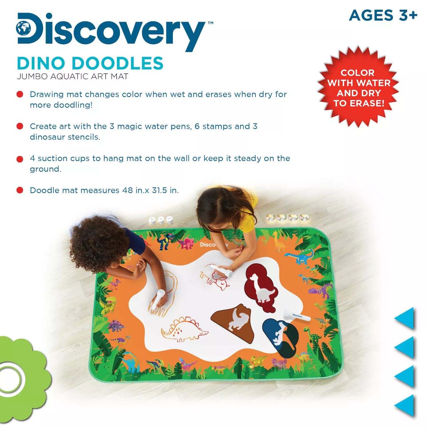 Коврик Discovery Kids Dino Doodles Aqua Magic Art, набор для рисования с водными красками Discovery
Коврик Discovery Kids Dino Doodles Aqua Magic Art, набор для рисования с водными красками Discovery