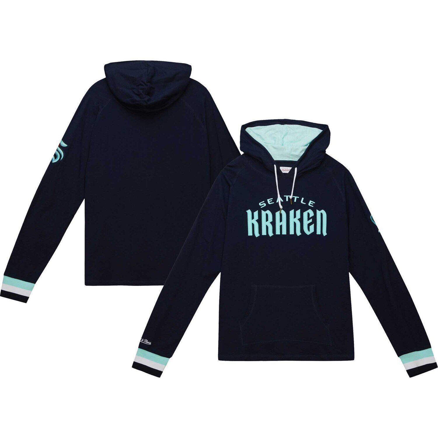 Мужская футболка с капюшоном и длинными рукавами Mitchell & Ness Deep Sea Seattle Kraken Legendary Slub
Мужская футболка с капюшоном и длинными рукавами Mitchell & Ness Deep Sea Seattle Kraken Legendary Slub