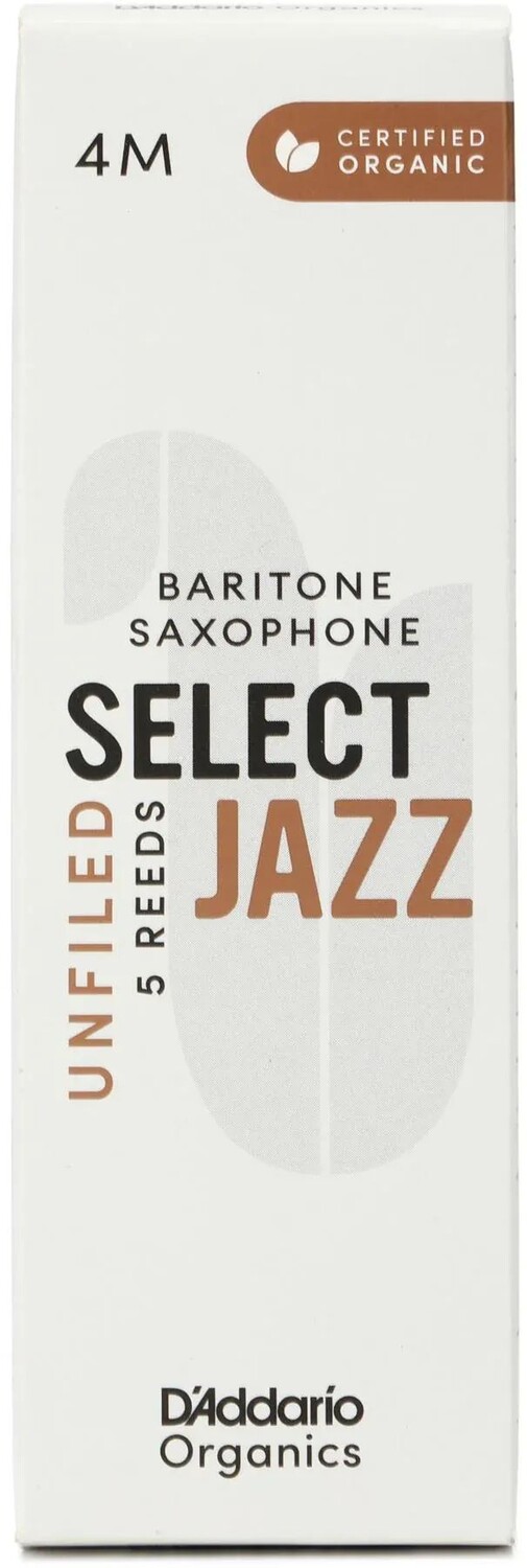 D'Addario Organics Select Jazz Необработанные трости для баритона-саксофона — 4 средних размера (5 шт. в упаковке)
D'Addario Organics Select Jazz Необработанные трости для баритона-саксофона — 4 средних размера (5 шт. в упаковке)