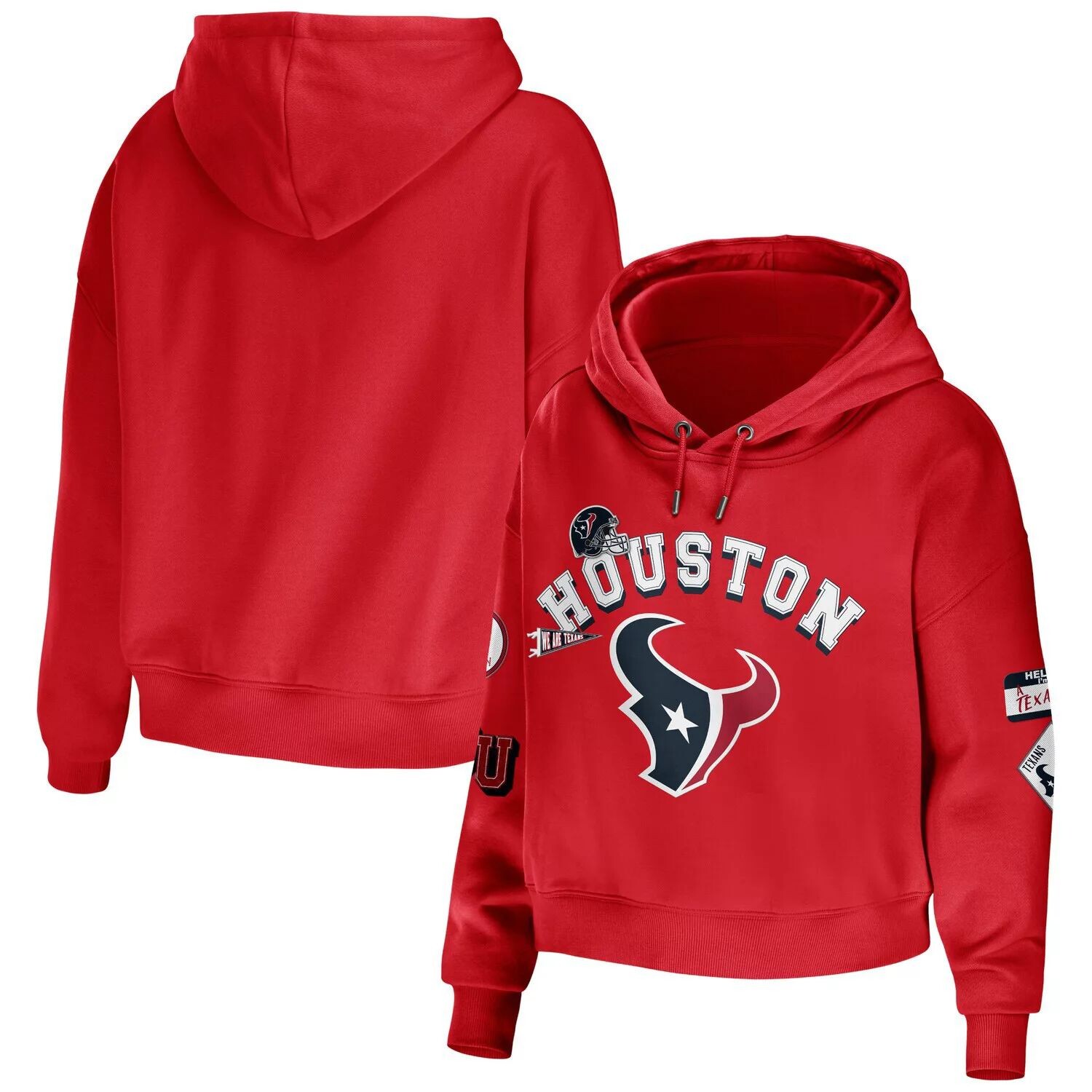 Женская WEAR by Erin Andrews Красный укороченный пуловер с капюшоном Houston Texans Modest
Женская WEAR by Erin Andrews Красный укороченный пуловер с капюшоном Houston Texans Modest