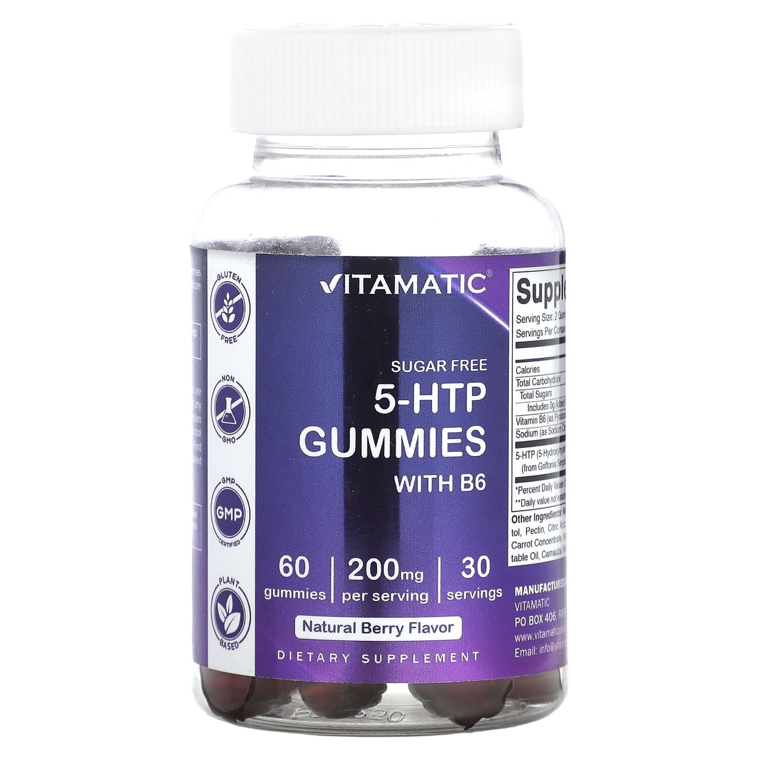 5-HTP жевательные мармеладки с витамином B6, натуральные ягоды, 100 мг, 60 жевательных таблеток, Vitamatic
5-HTP жевательные мармеладки с витамином B6, натуральные ягоды, 100 мг, 60 жевательных таблеток, Vitamatic