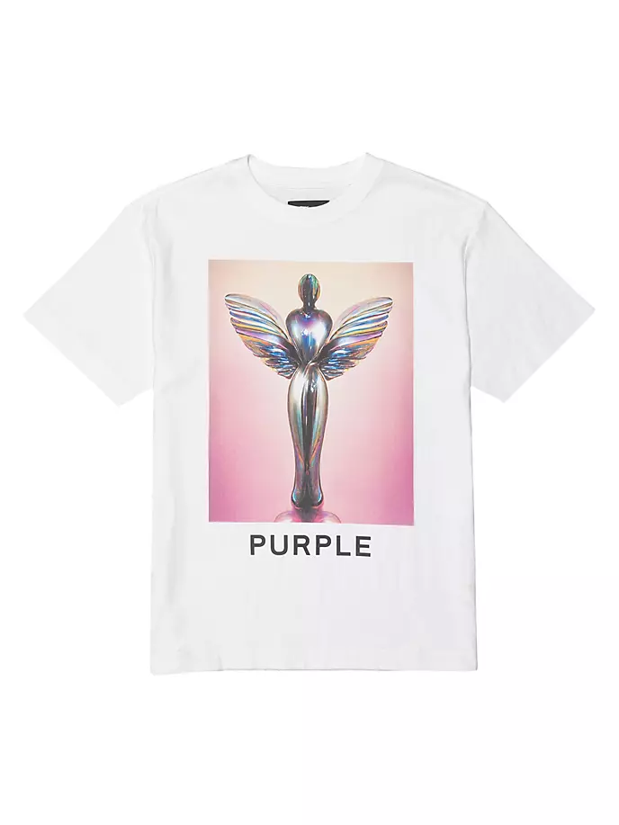Хлопковая футболка с круглым вырезом и графическим логотипом Purple Brand, цвет off white
Хлопковая футболка с круглым вырезом и графическим логотипом Purple Brand, цвет off white