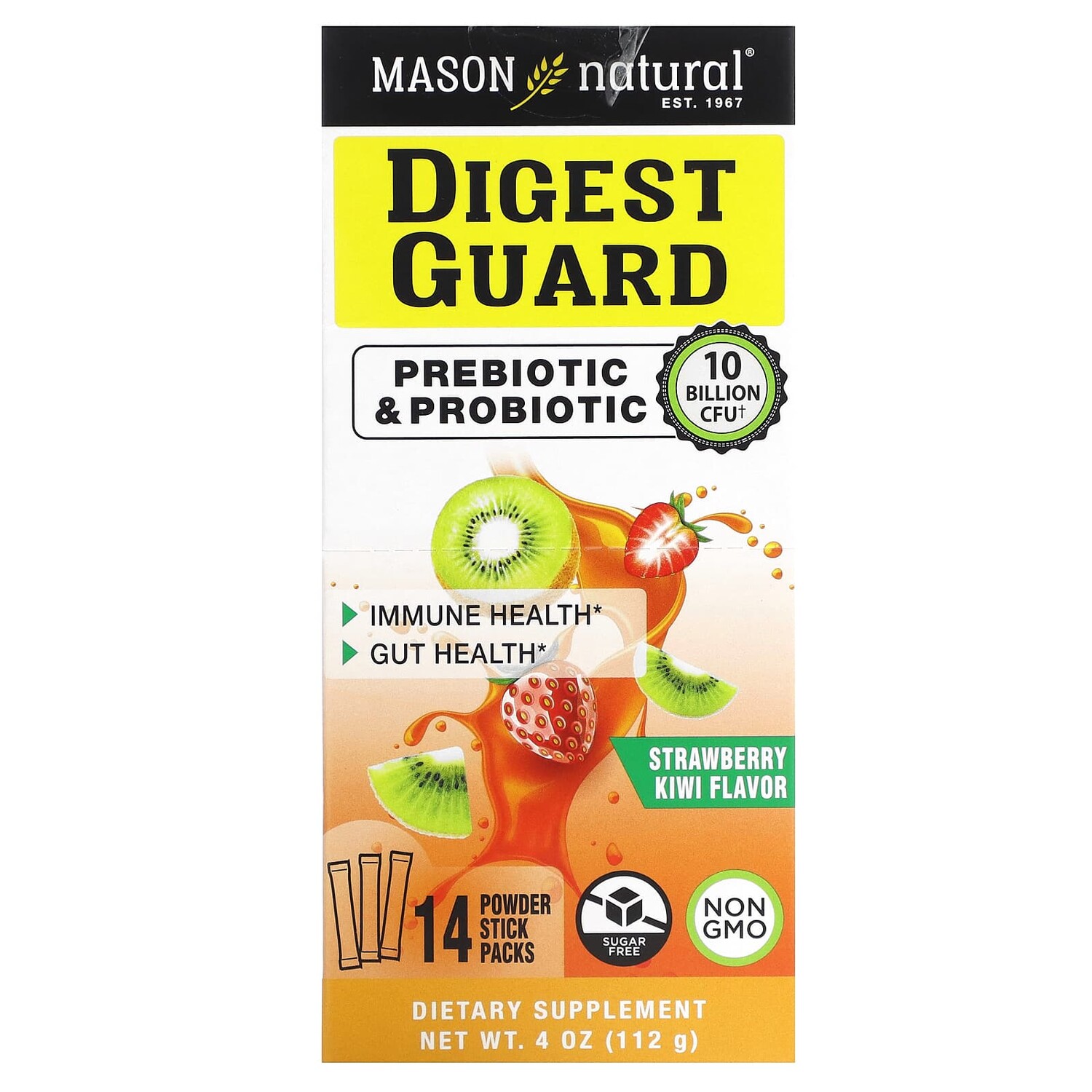 Digest Guard, клубника и киви, 14 пакетиков в стиках по 8 г (0,28 унции), Mason Natural
Digest Guard, клубника и киви, 14 пакетиков в стиках по 8 г (0,28 унции), Mason Natural